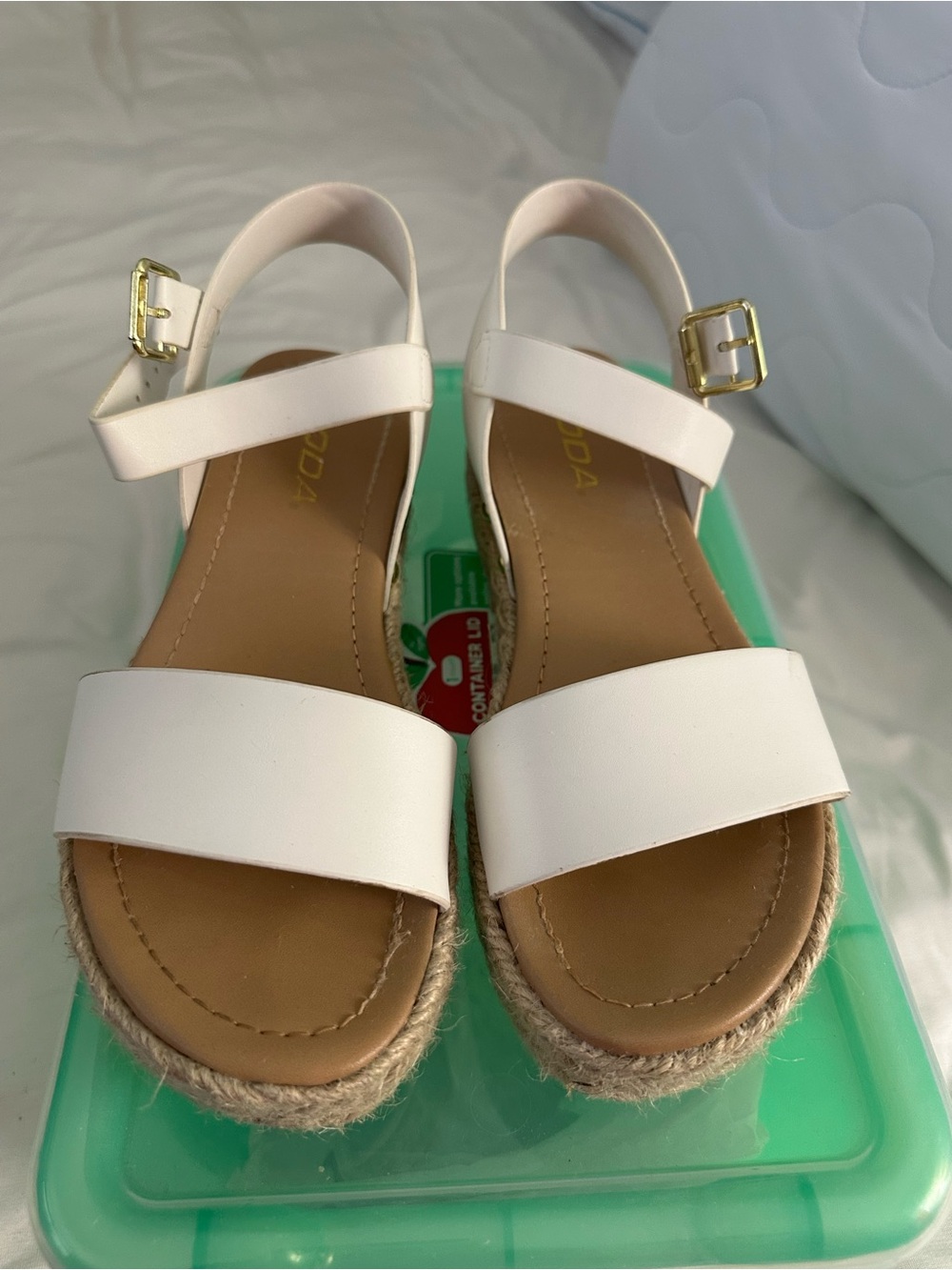 White Platform Espadrille Sandals - Women
